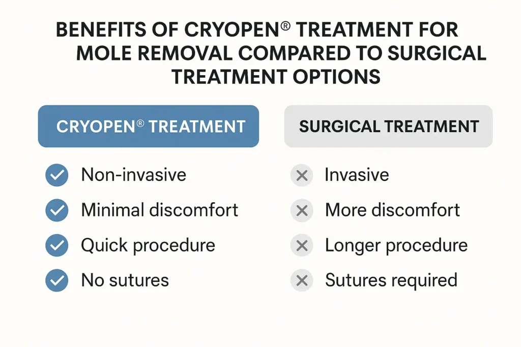 Benefits of facial mole removal Isle of Dogs - call our team today to book a consultation